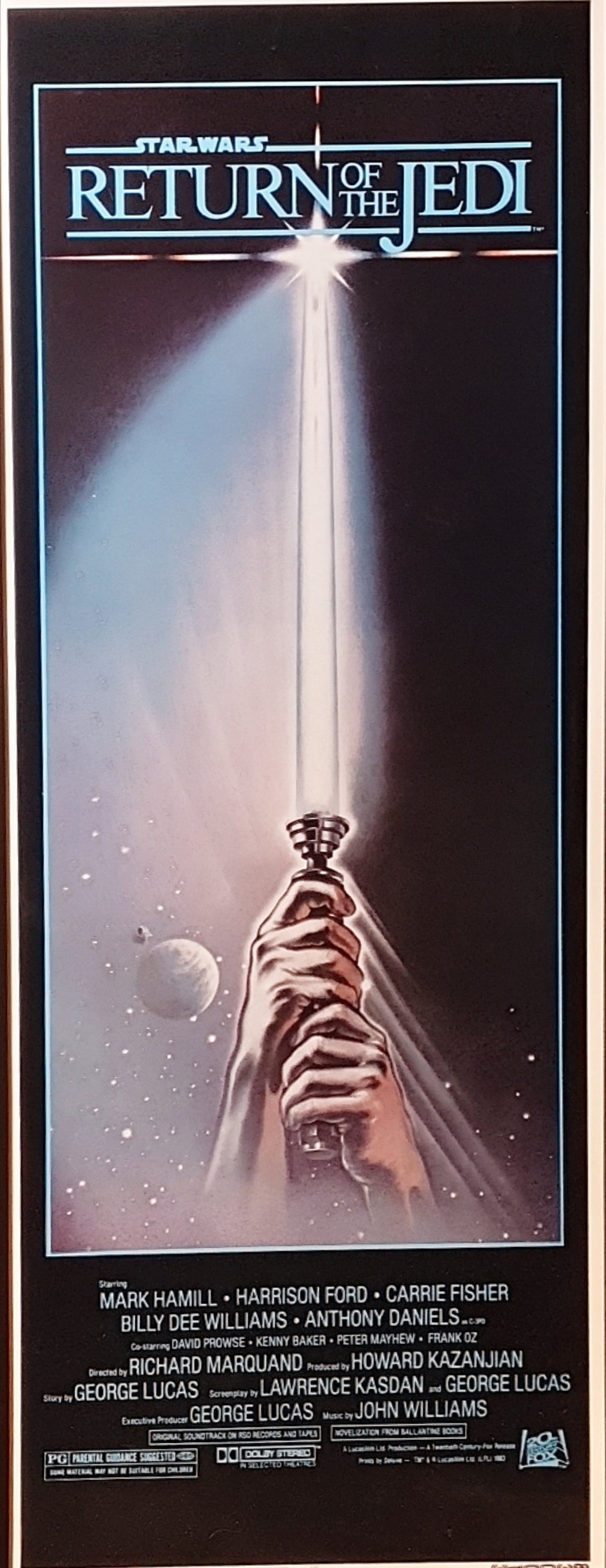 Original Star Wars "Return of the Jedi", 1983. Original Insert, linen backed Movie poster
